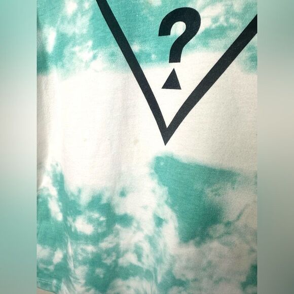 Guess Boys Tie Dye Short Sleeve Tshirt White Green Medium 10-12 - Picture 4 of 5